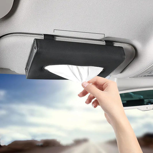 Car Sun Visor Organizer – Tissue Holder with Card & Glasses Storage